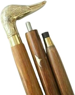 Vintage Walking Stick Antique Duck Handle Wooden Walking Canes Brass Handle Walking Sticks Victorian Walking Cane Adult Walking Stick Gift