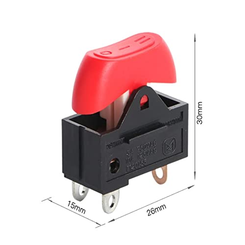 Interrupteur à bascule 3 positions KCD15-103/T rouge pour sèche-cheveux