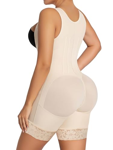 Image of SHAPERX Fajas Colombianas Shapewear for Women Tummy Control Body Shaper Postpartum Butt Lifter with Zipper and Hooks