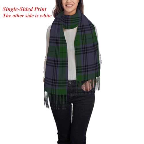 IBILIU Oversize Scarf for Women Tartan Plaid Green Blue Scarf Tassel Scarves Fall Winter Shawl Wraps2