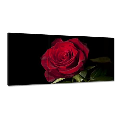 Peinture imprimée sur toile géante de 210 x 100 cm motif rose élégante