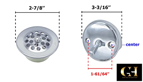 Gold-Hao-The-Bathroom Trip Lever Bathtub Drain And Overflow Faceplate Trim Kit With Screws (Chrome) #TOP4