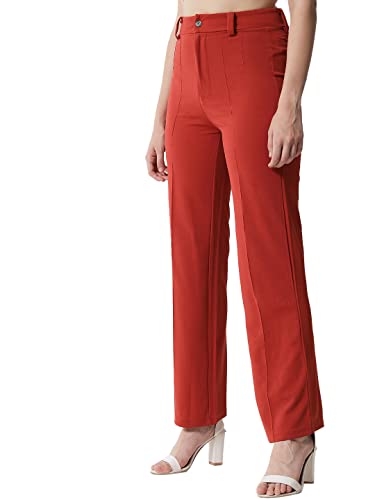 Image of KOTTY Women Polyester Blend Solid Trousers