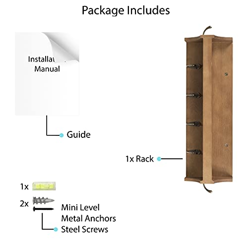 Brightmaison Lacos Coat Rack & Mail Holder For Wall With Hat Hook, 6 Key Hooks For Hanging Face Masks 14" Entryway Organizer Wood Walnut #TOP5