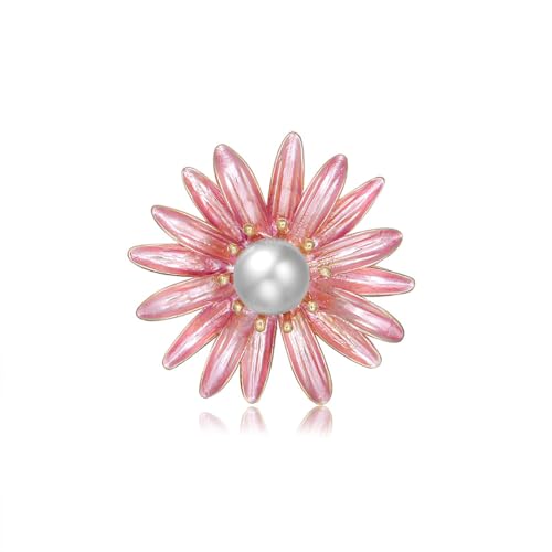 Image of Rhinestone Flower Pin Camellia Drop Oil Brooch Big Large Rose Bouquet Brooch Pin Pearl Daisy Peony Brooch Lapel Pins Elegant Clothing Hat Bag Skirt Accessories for Women