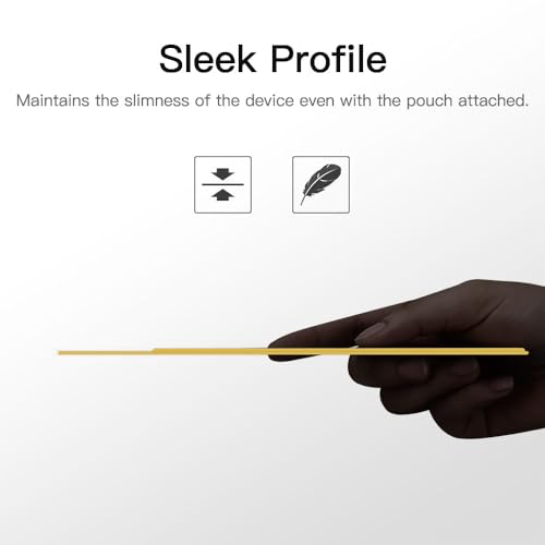Image of MoKo Pencil Case Holder Sticker for Apple Pencil, 2Pcs Light Yellow | Elastic Pencil Pocket Pouch, Adhesive Sleeve, Attached to iPad Case, For Pro /USB-C /1st /2nd Gen and Similarly Stylus Pens