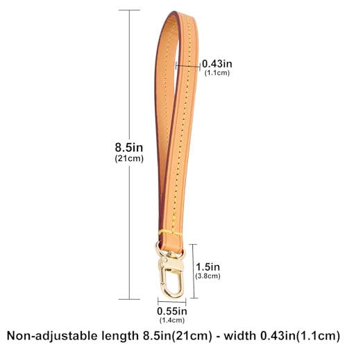 jiesinlov Purse Hand Wrist Strap,Vachetta Leather Replacement Wristlet Keychain Strap for Clutch Bag2