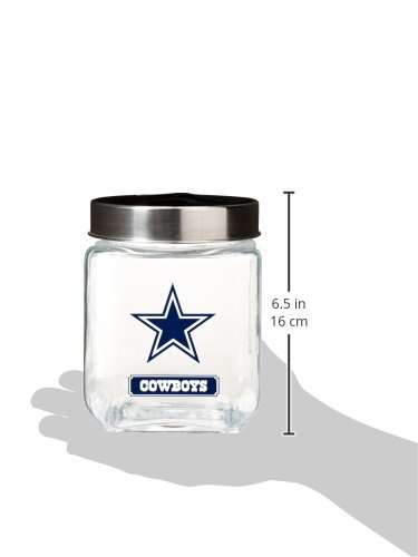 NFL Dallas Cowboys Glass Canister, Large, white