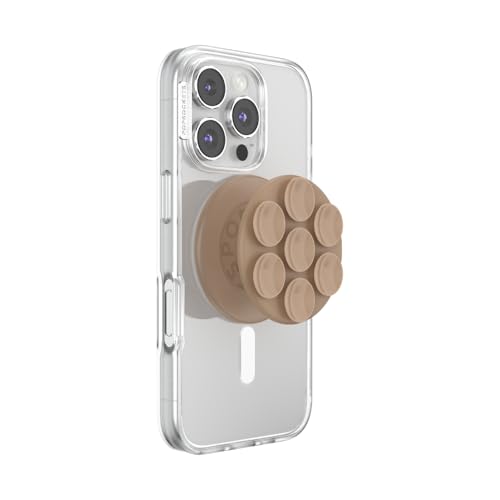 Image of PopSockets Phone Grip for MagSafe, Magnetic Holder, Phone Stand, Suck-Up - Latte