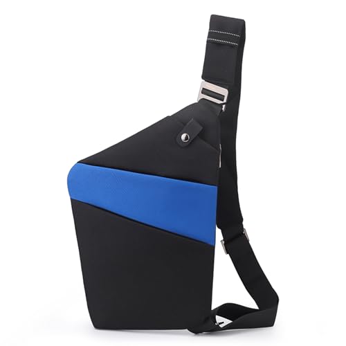 Image of Anti Theft Crossbody Bags for Women, Shoulder Bag Anti-theft Design for Travel, Sport (Black Blue - Right Shoulder)