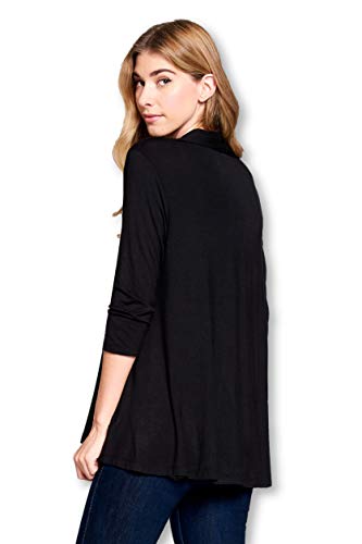 Women's 3/4 Sleeve Extra Soft Open Front Casual Flowy Viscose Made from Bamboo Cardigan3