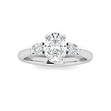 1.25Carat Oval & Pear Diamond Engagement Ring in Heavy Platinum (950), Women Engagement Ring D/VS Size M