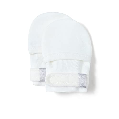Image of HAPIU Baby No Scratch Mittens Stay On, 100% Cotton Breathable, Adjustable Infant Gloves for Boys Girls, Newborn - 12 M