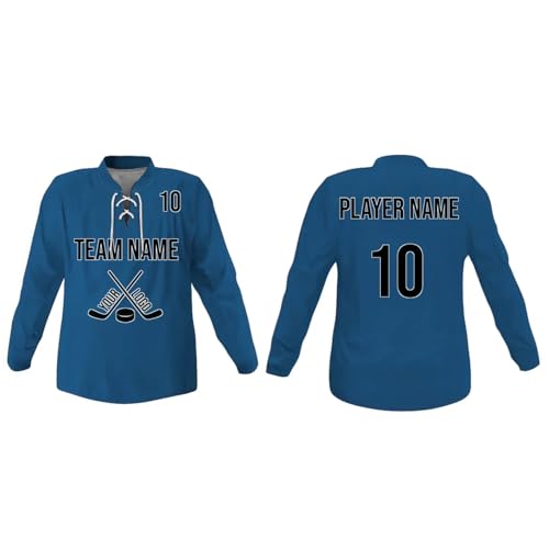 Image of SGS Sports Gear Custom Hockey Jersey, Personalized Reversible or Standard Design with Name & Number, Hockey Jersey