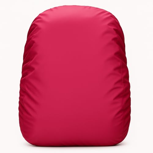 Image of Waterproof Nylon Backpack Rain & Dust Cover for 35L-50L Bags | Travel, Trekking, Hiking Bag Cover with Carry Pouch | Adjustable School & Luggage Cover (Pink -1 Pc)