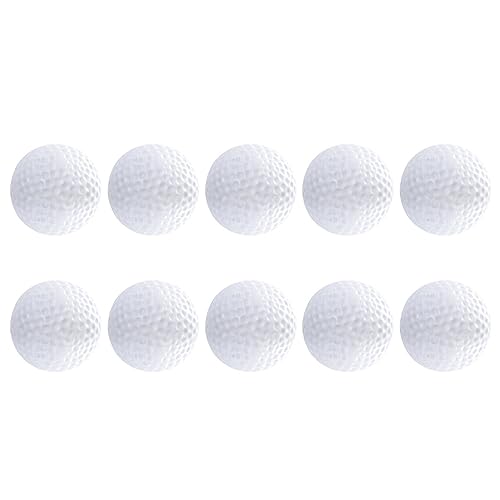 Toddmomy 10Pcs Lightweight Plastic Golf Practice Balls for Indoor Hollow Balls for Safe Swing Training and Skill Development White