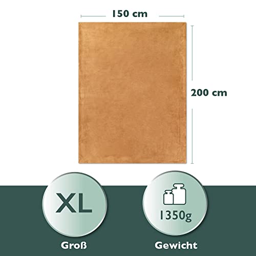 Beautissu Sherpa Decke Wohndecke Kuscheldecke 150x200cm Beige/Weiß – Warme & Dicke Winterdecke Fleecedecke Lammfell-Optik – Flauschige XL Kuscheldecke Sofa Überwurf Couch Decke – Alina – Bild 3