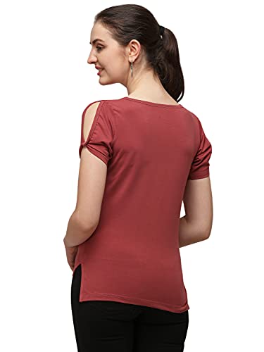 Image of DHRUVI TRENDZ Women's Regular Fit Tops | T Shirt for Women | Tops for Jeans for Women | Tops for Women | Western Tops for Women Stylish | T-Shirt for Women