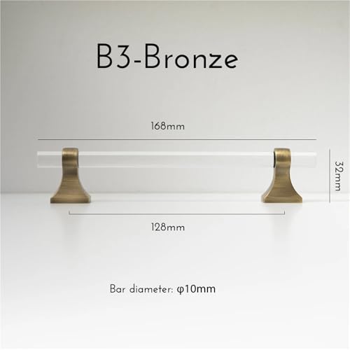 Tirador para muebles de 128mm en bronce satinado en forma de T para cajones y armarios 3