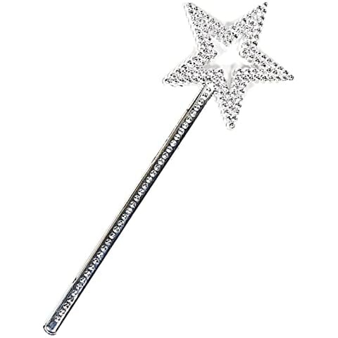 ICEYLI Star Wand, 13 Inches Silver Fairy Princess Angel Wand Magic Fairy Wands Sticks for Halloween Christmas Cosplay Party Birthday Favors Cover