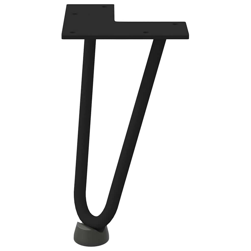 Nogi do włosów do stolika kawowego, 4 szt. czarne 20 cm, masywna stal z nóżkami poziomującymi, metalowe nogi stołu do projektów meblowych DIY