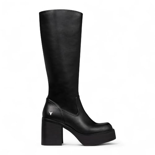 Windsorsmith Womens Knee-High Platform Heel Classic Boots
