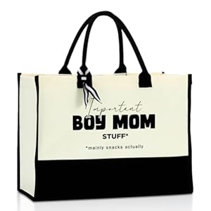 QIONGQI Grandma Boy Mom Girl Mom Godmother Mother in Law Aunt Gifts Canvas Tote Bag Beach Bag Reusable Grocery Shopping Bags