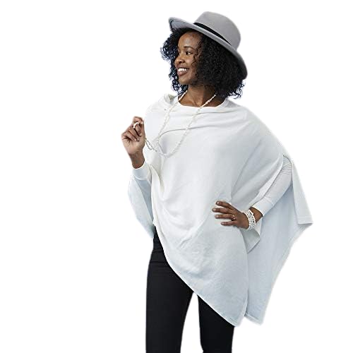 Image of Hadley Wren Women's Classic Colorblock Everyday Cotton Poncho, Black Solid Solid