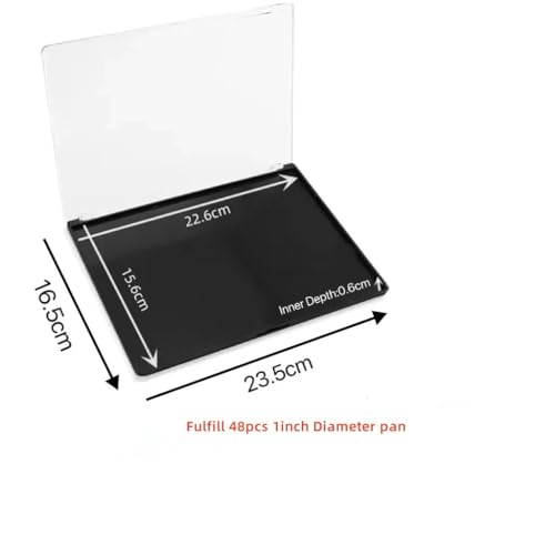 2 Pack XL Large Magnetic Makeup Palette with Clear Top, Empty Cosmetics Pan Dispensing Storage Box with 40pcs Metal Sticker for DIY Eyeshadow Lipstick Blush Powder- 9.25'' x6.57''