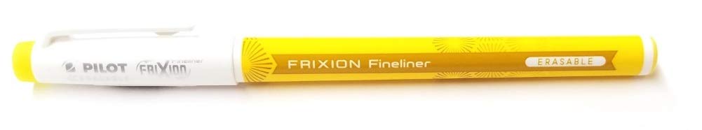 (12) PILOT Frixion Fineliner Erasable Marker Pens Fine 12 Count Yellow Ink (12177)
