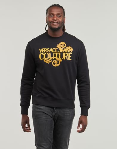Versace Jeans Couture Black Gold Signature Screen Printed Sweatshirt-2