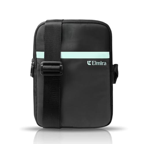 ELMIRA small sling bag for men and women, Mini passport travel side bags for mens, collection hand messenger pouch, man waterproof handbag for mobile, cash, and wallet (9 Inch, Black)