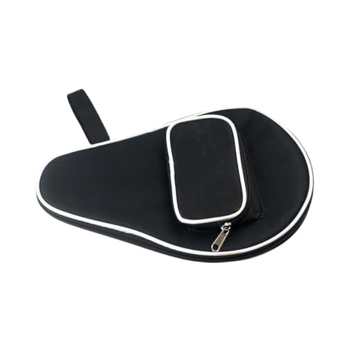 卓球ラケットケース パドル収納バッグ ボールポケット付き オックスフォード布 30cmx20cm 卓球愛好家向け (黒)