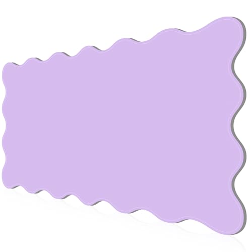 Image of PU Leather Desk Pad, Scalloped Non-Slip Mouse Pad & Large Desk Mat Cover Stitched Edges Writing Pad for Office, Home - Waterproof, Easy to Clean, Durable Surface I 31.4 inchx15.7 inch, Purple