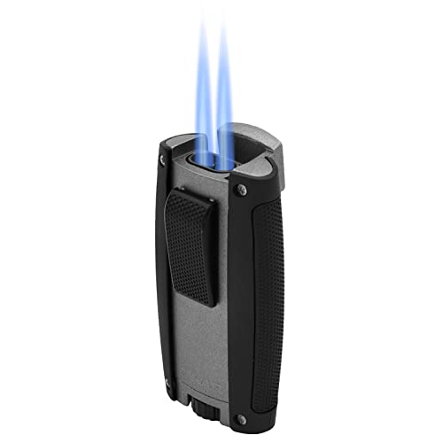 Encendedor Xikar Turismo doble llama jet gris miniatura 3