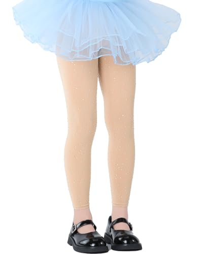 FANCAME Girls Footless Sparkle Rhinestone Tights, Ballet Dance Tights for School Students Kids3
