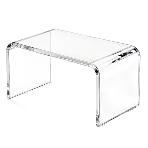 MAIFENGL 6 Inch Clear Acrylic One Step Stool Anti-Slip Single Foot Stool for Bathroom Bedroom Supports Up to 155 Lbs(Clear Tall-6)