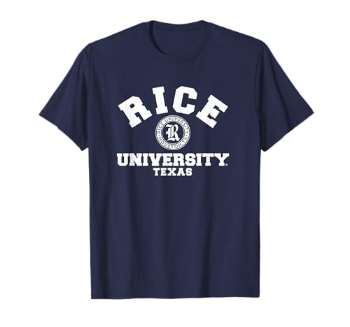 Campus Lab Rice University Owls Circle Logo T-Shirt - Blue, Unisex-Adults, Small, Short Sleeve, Crew Neck, T-Shirt, Sports Fan