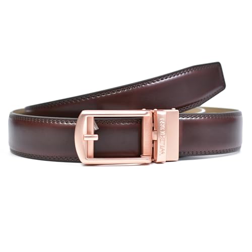 Image of WildHorn Men's Genuine Leather Belt for Men| Premium Auto-Lock Buckle | Adjustable up to 48 inch | Formal & Casual Wear | Micro-Adjust Fit | Stylish Gift Box Included