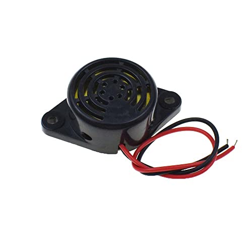 RELAND SUN Alarma de zumbador electrónico zumbador DC 3-24V SFM-27 Zumbador piezoeléctrico activo Sonda intermitente continua (intermitente, negro)
