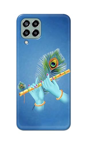 Image of PRINTFIDAA Printed Hard Back Cover Case for Samsung Galaxy M33 5G Back Cover (Flute in Krishna Hands) -112