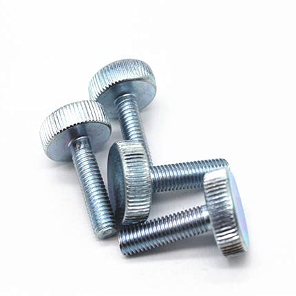 M3 M4 Thumb Screw Flat Head Knurled Hand Screws Galvanized Bolts 6-30mm Length - (Size: M3x 6mm(10pcs))