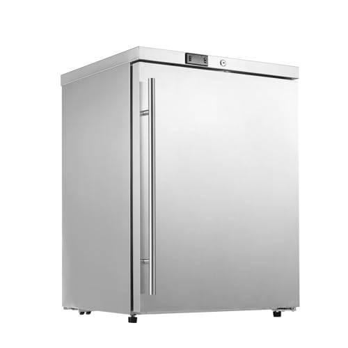 HCK Under Counter Refrigerator, Outdoor Fridge 24 Inch with Stainless Steel Door, Commercial Kitchen...