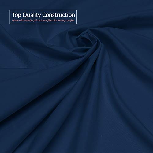 Image of BEVI Home Premium Solid Plain Double Bedsheet Without Pillow Cover 300 TC Microfiber for Double Bed Size 90 inch x 95 inch Navy Blue