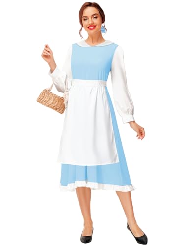 Amazon.com: Halloween Womens Belle Dress Blue Princess Dresses Beauty Maid Clothes with White Apron XS : Clothing, Shoes & Jewelry Amazon.com: Halloween Womens Belle Dress Blue Princess Dresses Beauty Maid Clothes with White Apron XS : Clothing, Shoes & Jewelry