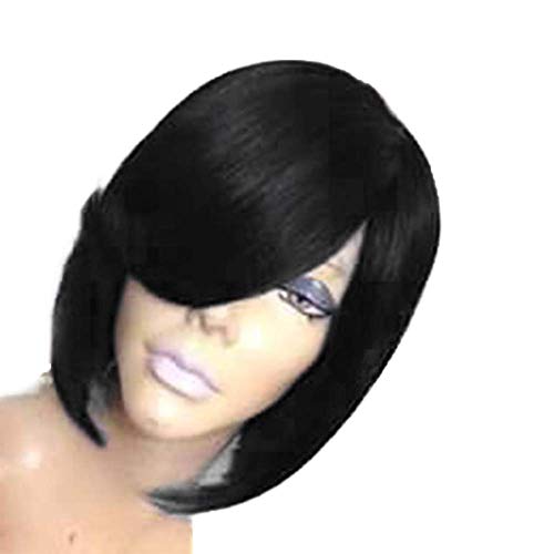 Neither MEAHO Short Black Straight Wigs Daily Wear Women Girls Wigs Halloween Cosplay Party Wigs Black Wigs (WIG-128E)