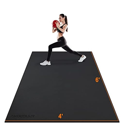 Large Exercise Mat 6'x4'x7mm Workout Mats for Home Gym Mats Gym Flooring Rubber Workout Mat Fitness Mat Large Yoga Mat Cardio Mat for Weightlifting, Jump Rope, MMA, Stretch, Plyo, Pilates, Non-Slip