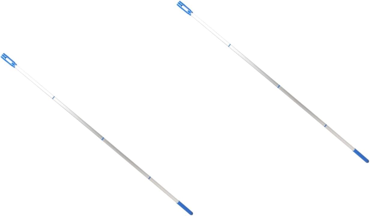SUPVOX 2sets Aluminum Pool Cleaning Pole Section Telescopic Design for Efficient Skimmer Net Use Swimming Pools and Spas Lightweight Easy to Handle
