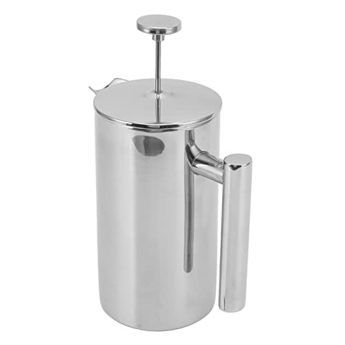 NDNCZDHC Prensa de café, cafetera pequeña de acero inoxidable, cafetera hecha a mano con filtro para cocina (350 ml)