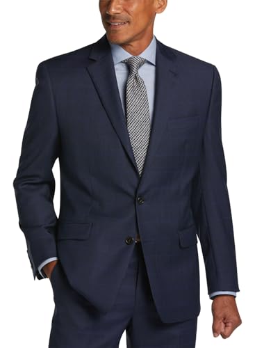 Lauren Ralph Lauren Mens Classic-Fit Wool Plaid Suit Jacket 48 Regular Blue